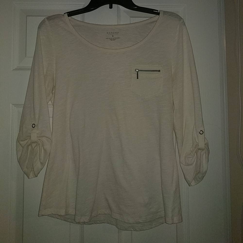 Sonoma Cream 3/4 Sleeve Top